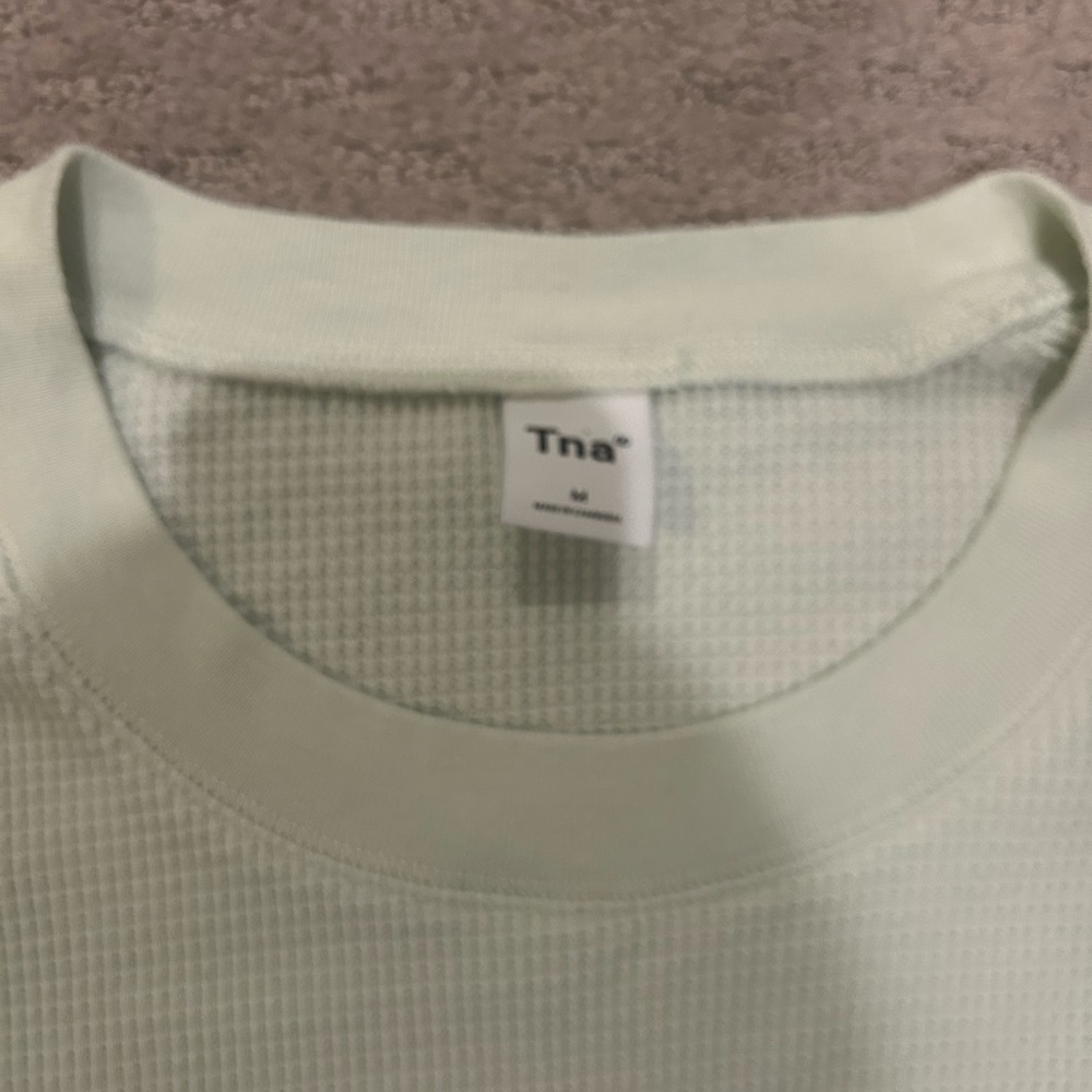 TNA Aritzia Waffle Long Sleeve Mint Green - Picture 3 of 7